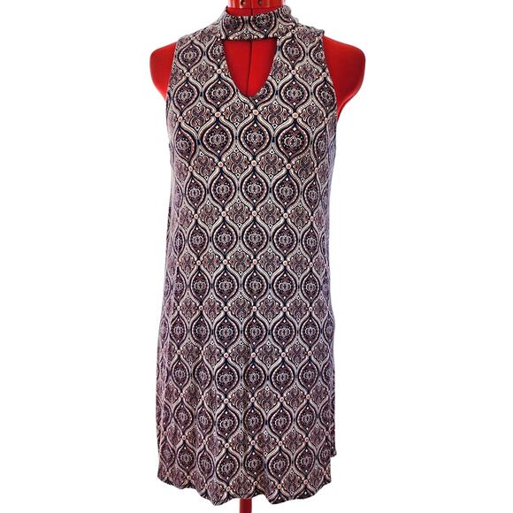 AEROPOSTALE Blue Pink Keyhole Neckline Sheath 60s style Dress Size‎ S - Picture 1 of 6